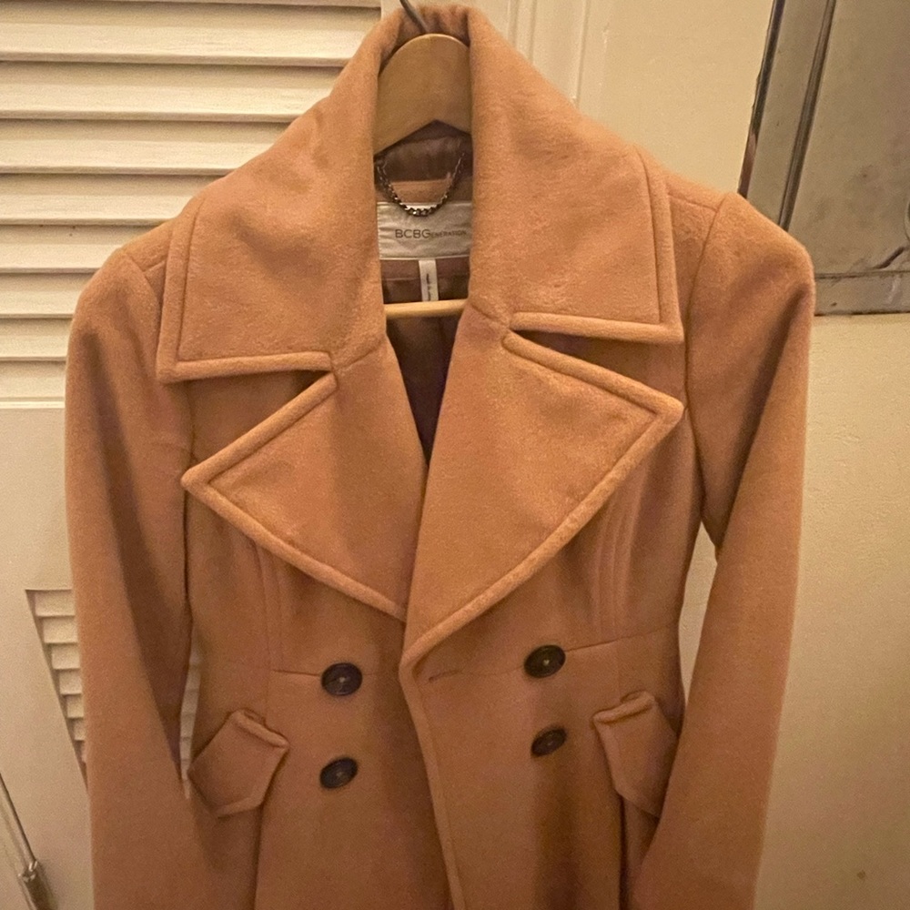 BCBG Tan wool coat